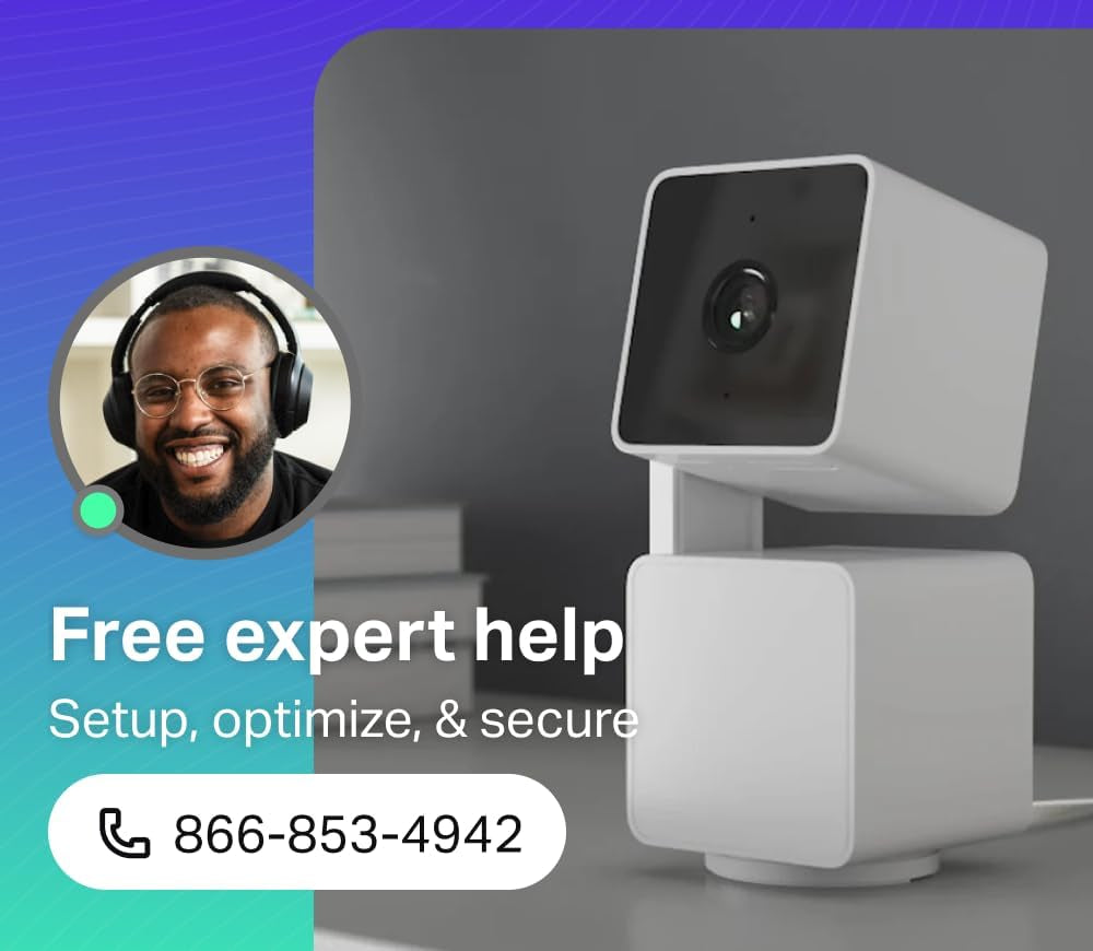 WYZE Cam Pan V3, Indoor/Outdoor Ip65-Rated 1080P Pan/Tilt/Zoom Wi-Fi Smart Home Security Camera with Color Night Vision, 2-Way Audio, Compatible with Alexa & Google Assistant, Free Expert Setup