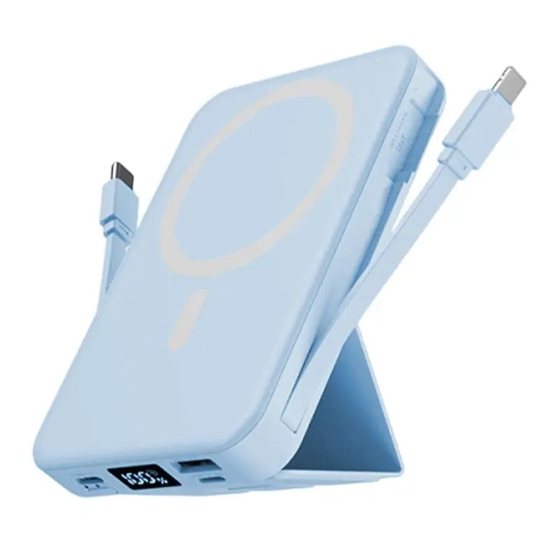 Portable Wireless Fast Charger, 10000Mah (5000-10000Mah Range) Smart Power Bank with 22.5W PD Quick Charge, USB-C Port, LED Display, Compatible with Iphone Series for Travel Use