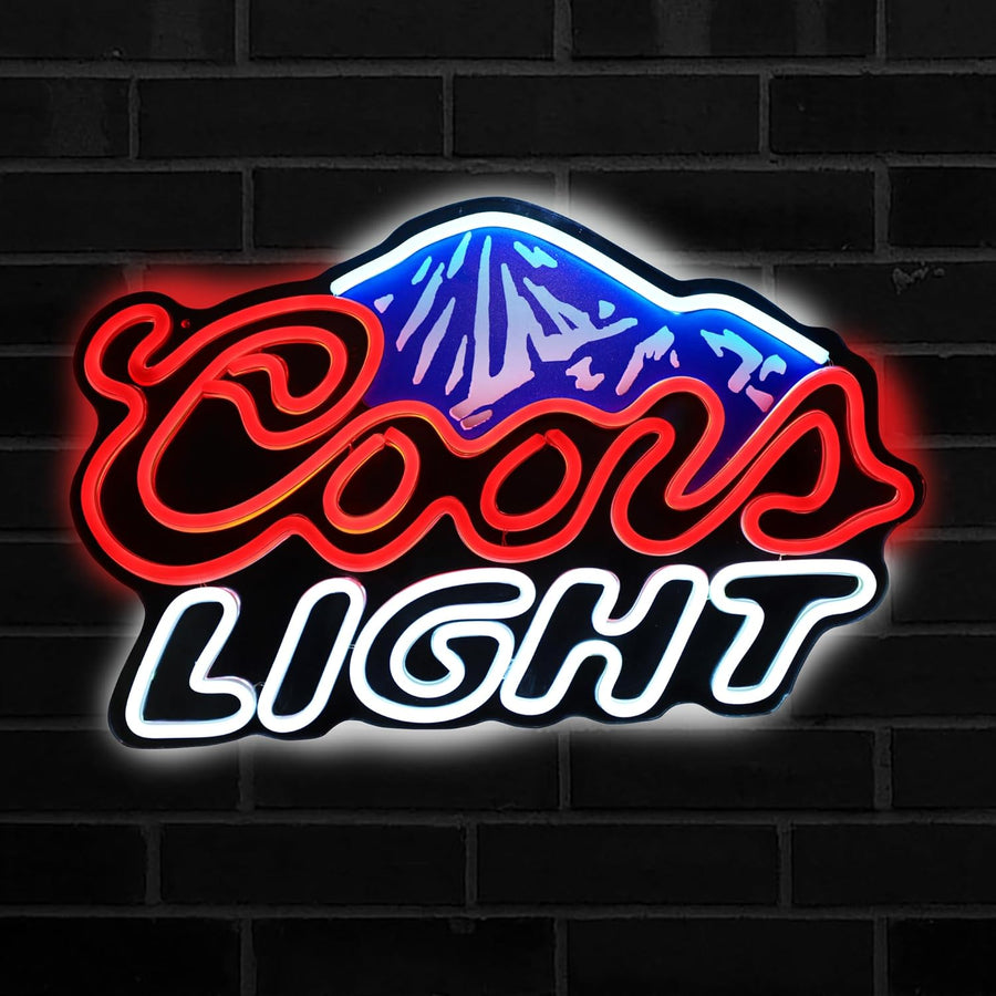 For Coors Light Neon Sign for Beer Led Sign Wall Décor - Neon Sign Coors Light for Bar Home for Bedroom Man Cave Office Hotel Pub Cafe Neon Light Signs with Dimmable Switch LED. (For Yuanshan)