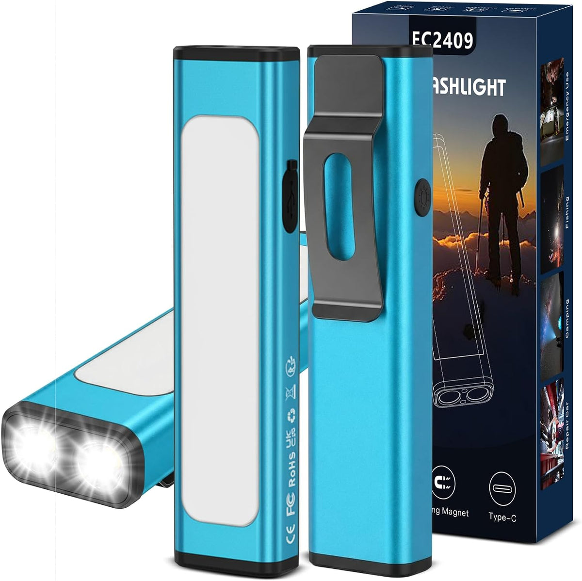 **Viral Vault 1200-Lumen Rechargeable EDC Flashlight — 9 Lighting Modes, Magnetic Base & USB-C Charging**