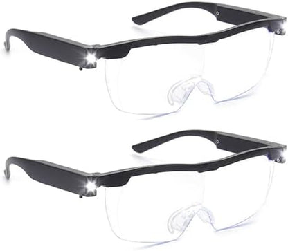 OKH LED Magnifying Glasses – Hands-Free 2X Magnification with USB Rechargeable Lights