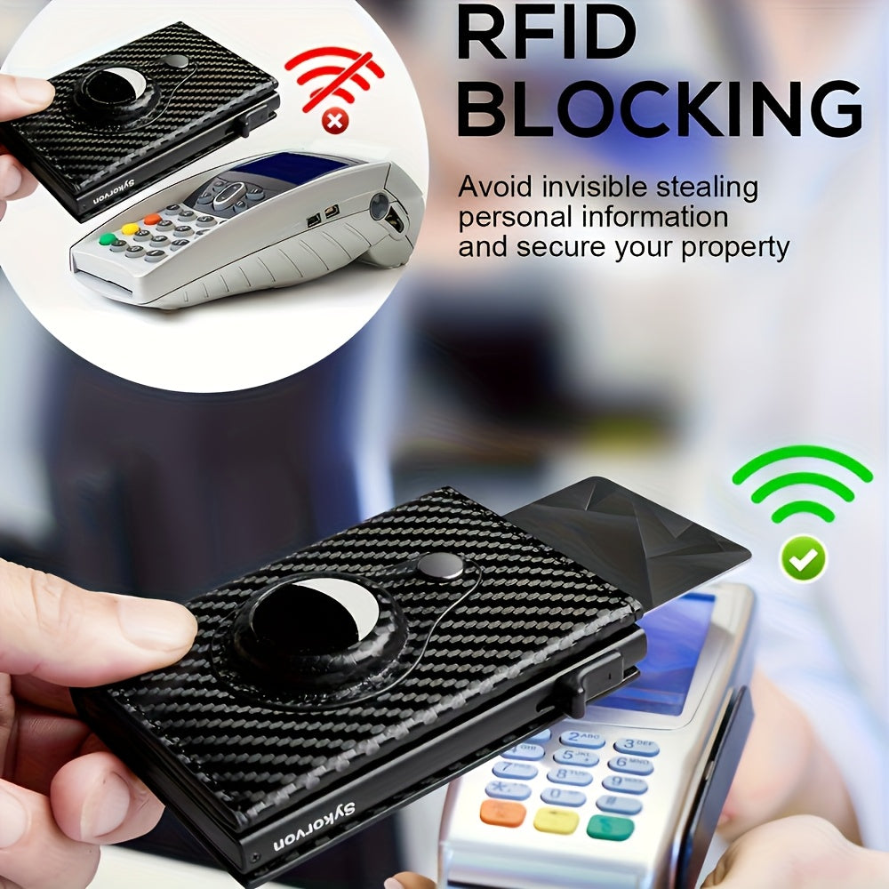 Viral Vault SmartTrack RFID Wallet — Slim Pop-Up Card Holder with AirTag Holder