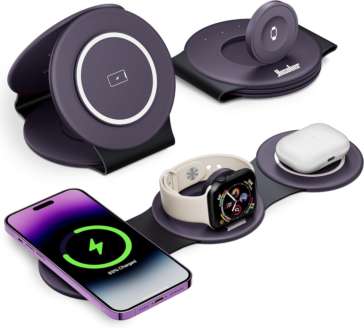 Viral Vault Wireless Charger Travel Case — Hard-Shell Organizer for Hicober 3-in-1 Charging Station