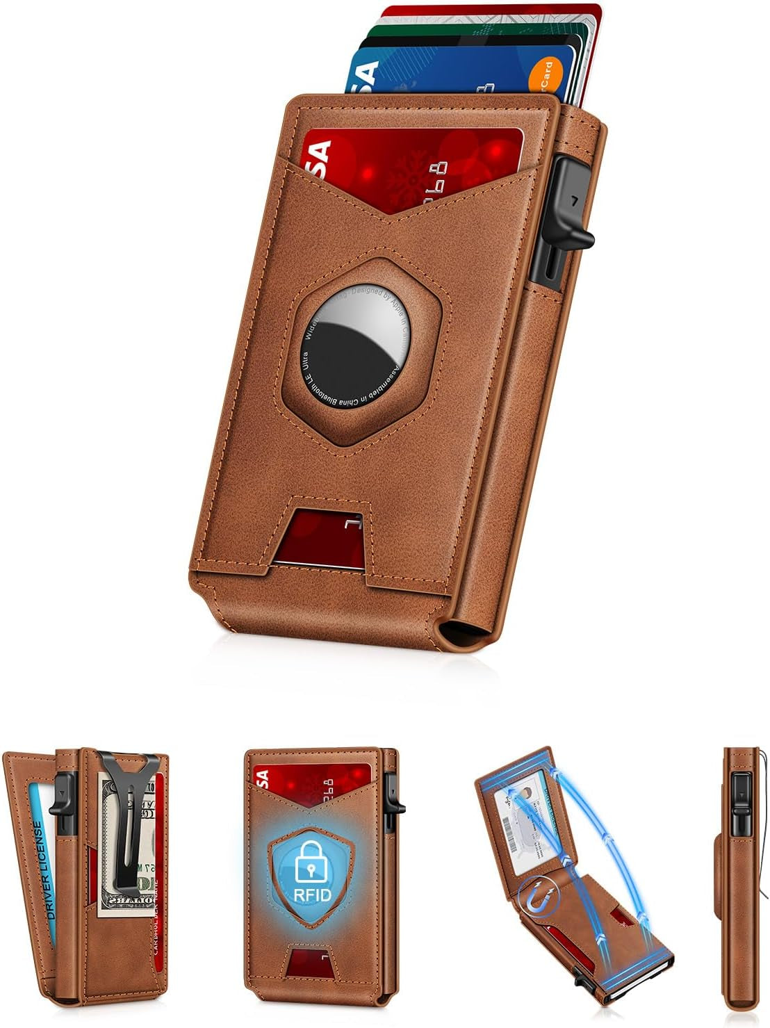 Viral Vault SmartTrack Pop-Up Wallet — RFID Protection & Air Tag Holder