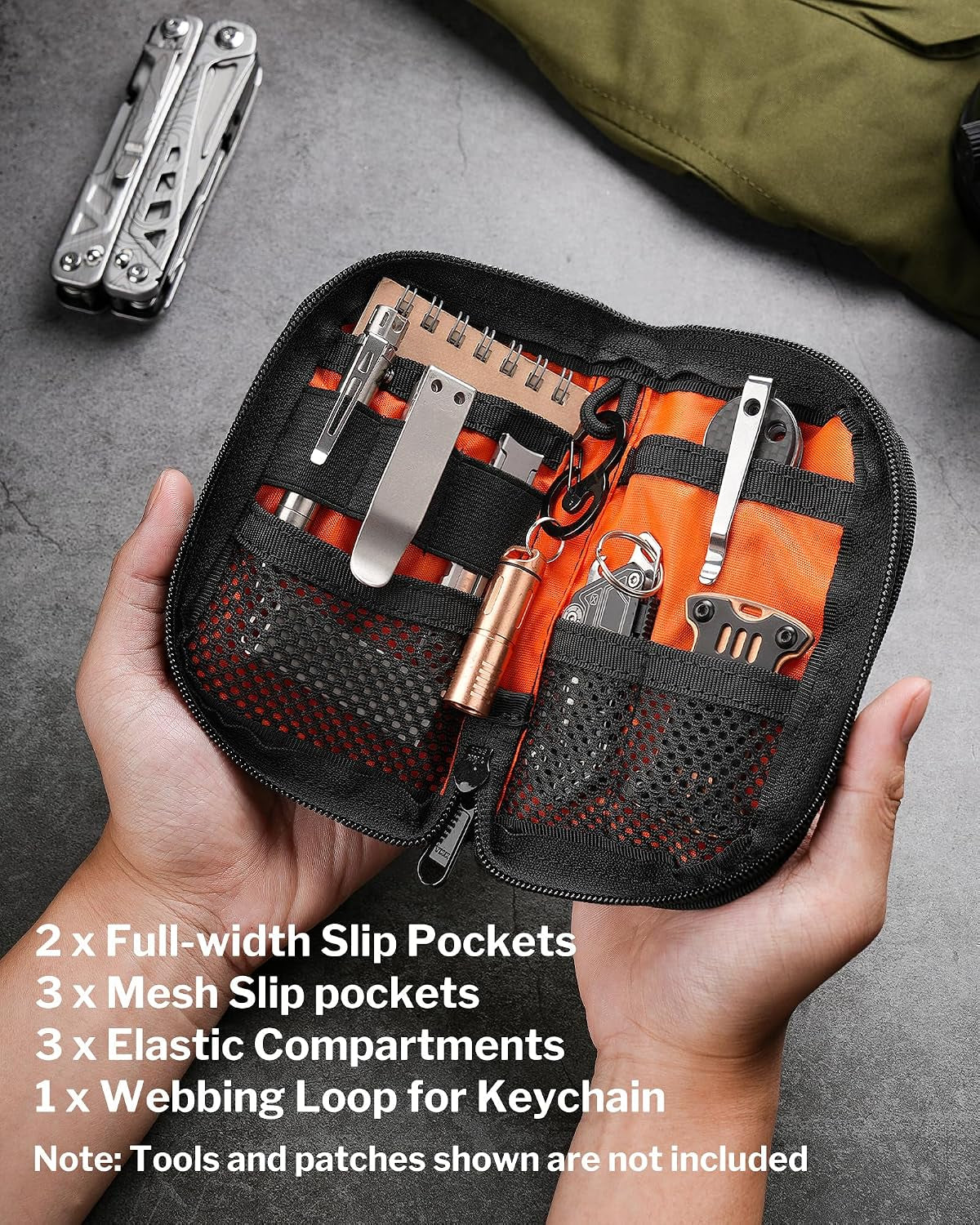 Viral Vault VE10 Compact EDC Organizer Pouch — 500D Fabric, YKK Zipper & Multi-Pocket Storage