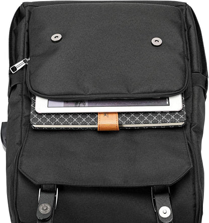 Vintage Backpack Travel Laptop Backpack with Usb Charging Port for Women & Men College Backpack Fits 15.6 Inch Laptop Black