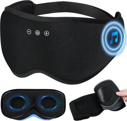 2 in 1 Smart Bluetooth Bamboo Cotton Sleep Mask Headphones, 3D Weighted Compress Cooling Gel Eye Mask 100% Blackout Sleep Mask Zero Eye Pressure|Warm&Cooling Mask Hot Cold Therapy Sleep Headphones