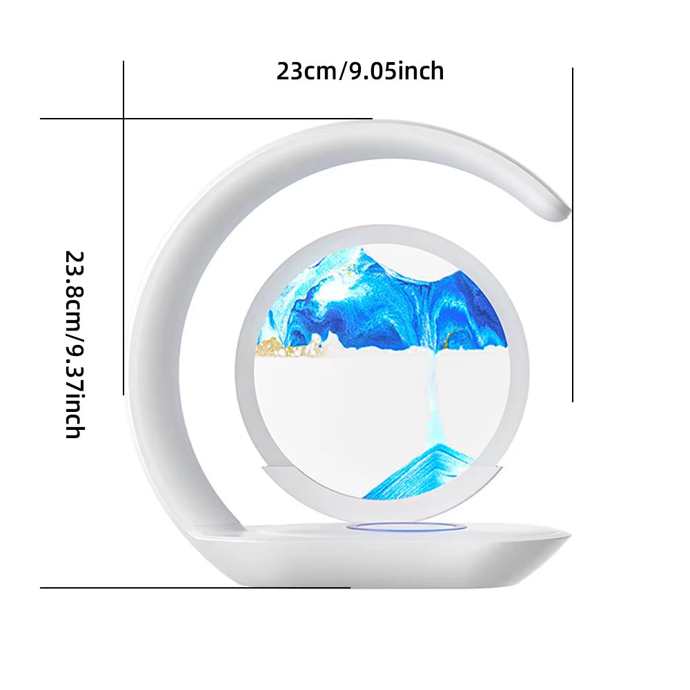 15W Wireless Charger with Quicksand Painting Night Lamp Table Top Decoration Fast Charging Station for Iphone 16 Pro Max Charger