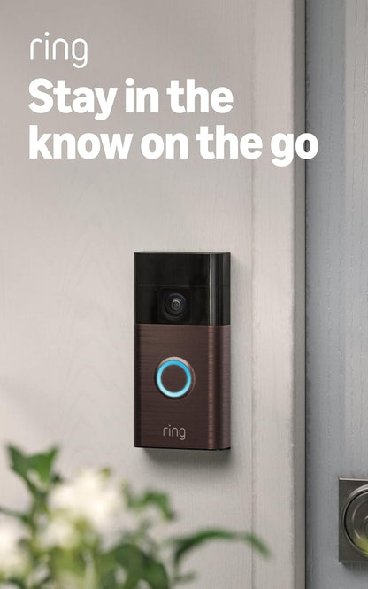 Ring Battery Doorbell (Newest Model), Home or Business Security with Head-To-Toe Video, Live View with Two-Way Talk, and Motion Detection & Alerts, Venetian Bronze