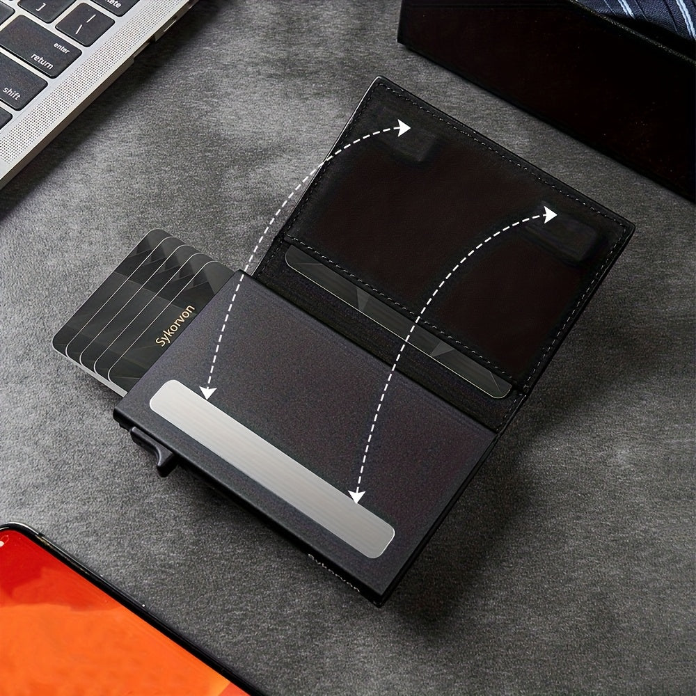 Viral Vault SmartTrack RFID Wallet — Slim Pop-Up Card Holder with AirTag Holder