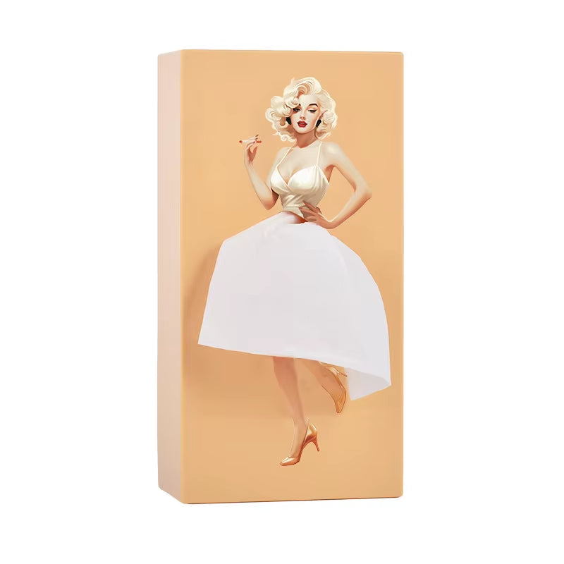 Luxurious Tabletop Decorative Piece - Anime Girl Tissue Dispenser with Elegant Fluffy Skirt Tissue Box Car Tissue Holder