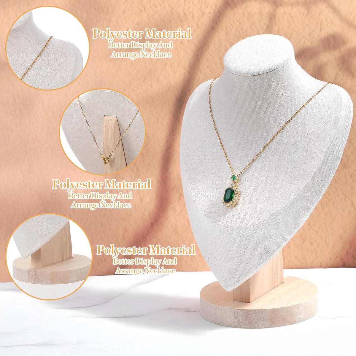 Viral Vault™ Luxe Display™ — 3-Piece Jewelry Necklace Display Stand Set