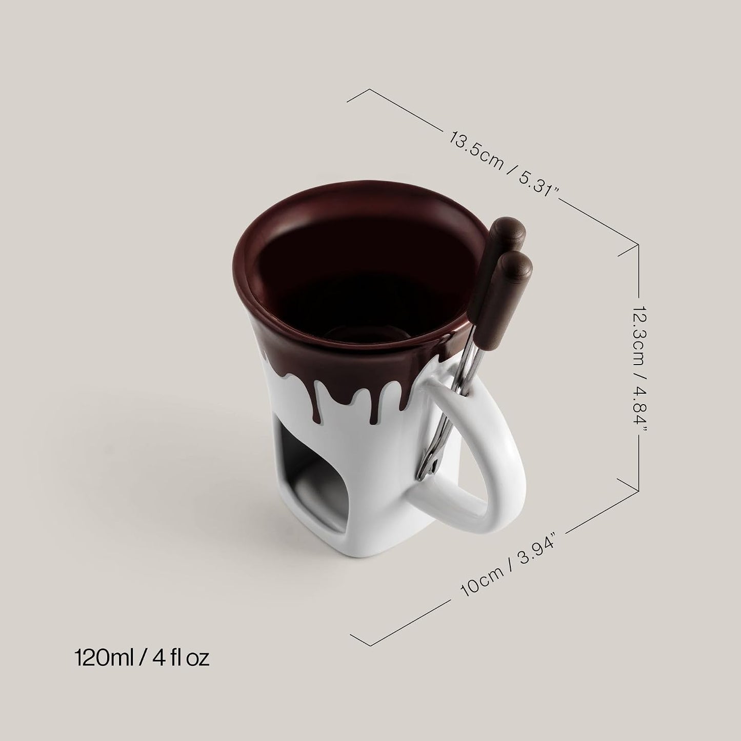 Swissmar F12064 4-Piece Nostalgia Chocolate Fondue Mug Set