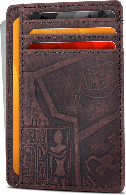 Viral Vault Slim Leather Wallet — Minimalist RFID-Blocking Front Pocket Card Holder
