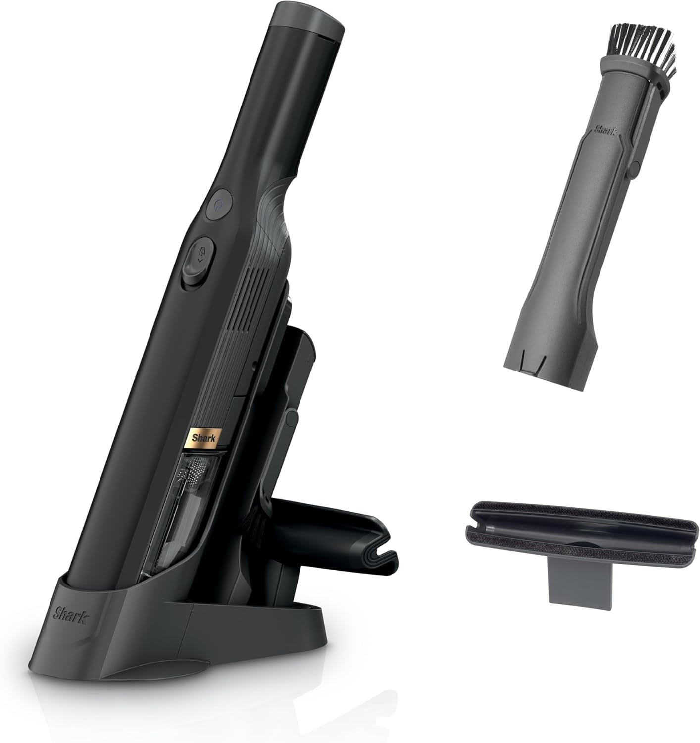Shark WV201 WANDVAC Handheld Vacuum, Lightweight at 1.4 Pounds with Powerful Suction, Charging Dock, Single Touch Empty and Detachable Dust Cup,Graphite, Slate