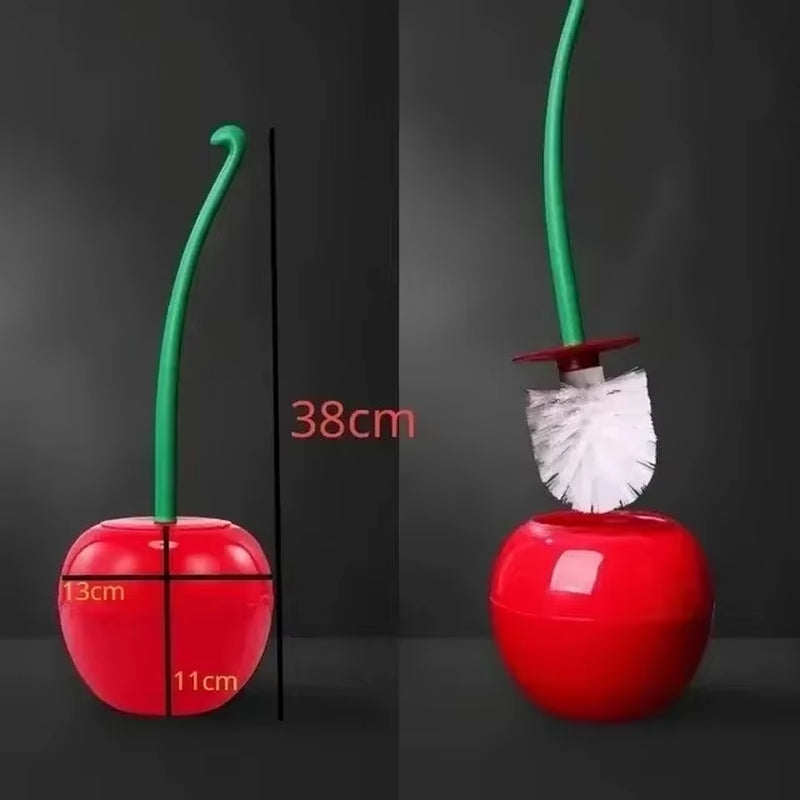 Red Cherry Shape Lavatory Toilet Brush Holder Set Red Toilet Brush Creative Toilet Holder Bathroom Accessories