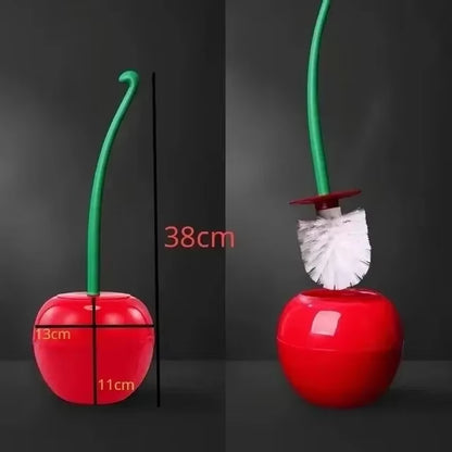 Red Cherry Shape Lavatory Toilet Brush Holder Set Red Toilet Brush Creative Toilet Holder Bathroom Accessories