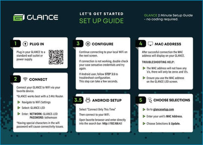 Glance LED Ticker - Customizable LED Display Sports Ticker, LED Display for Man Cave, Stock Market Ticker Display, Sports Score Retro Smart Pixel Display, Weather Display - 10.5"X5.5" Made in USA