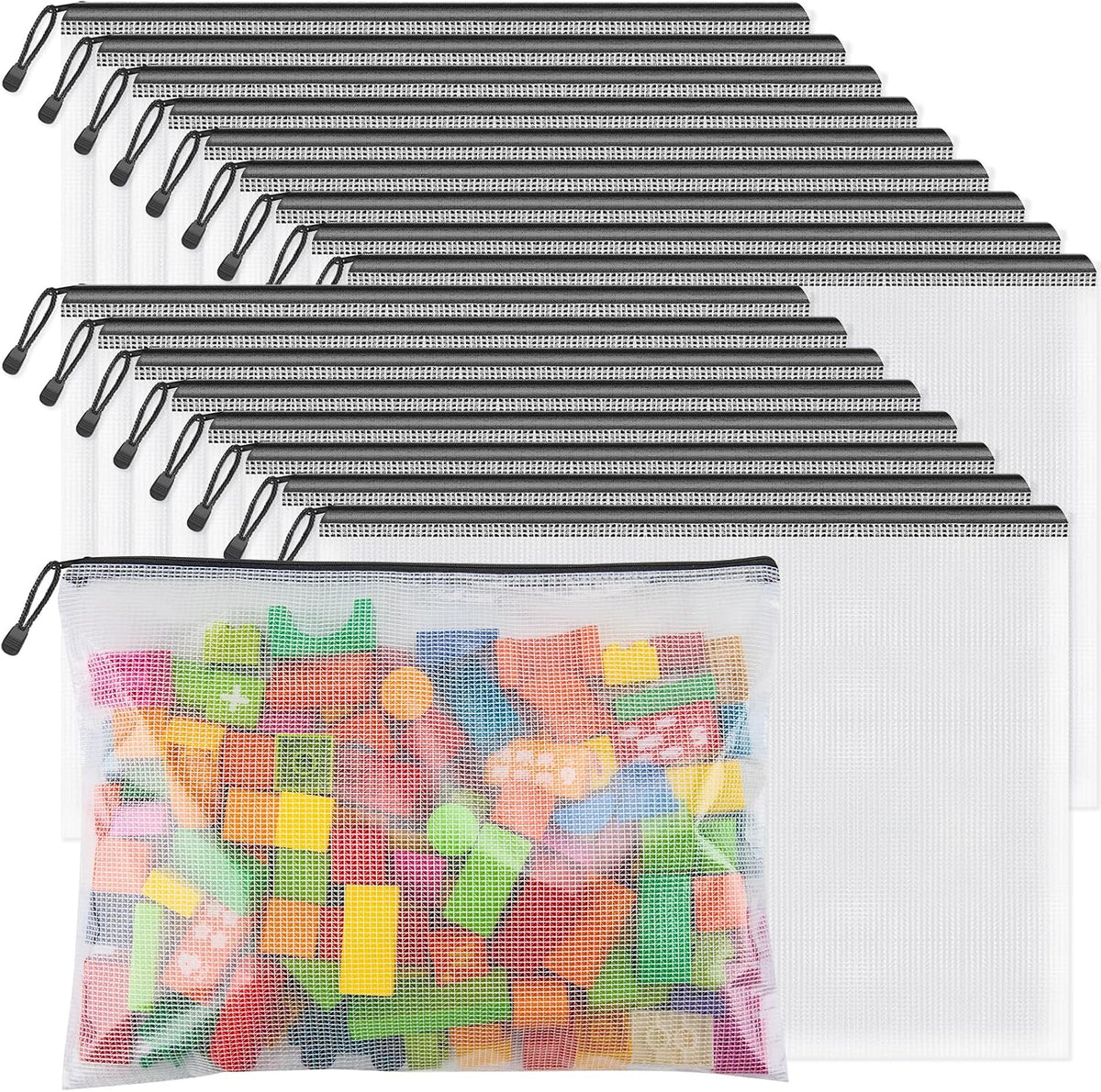 18-Pack Clear PVC Zipper Storage Bags – Large Reusable Organizer Pouches