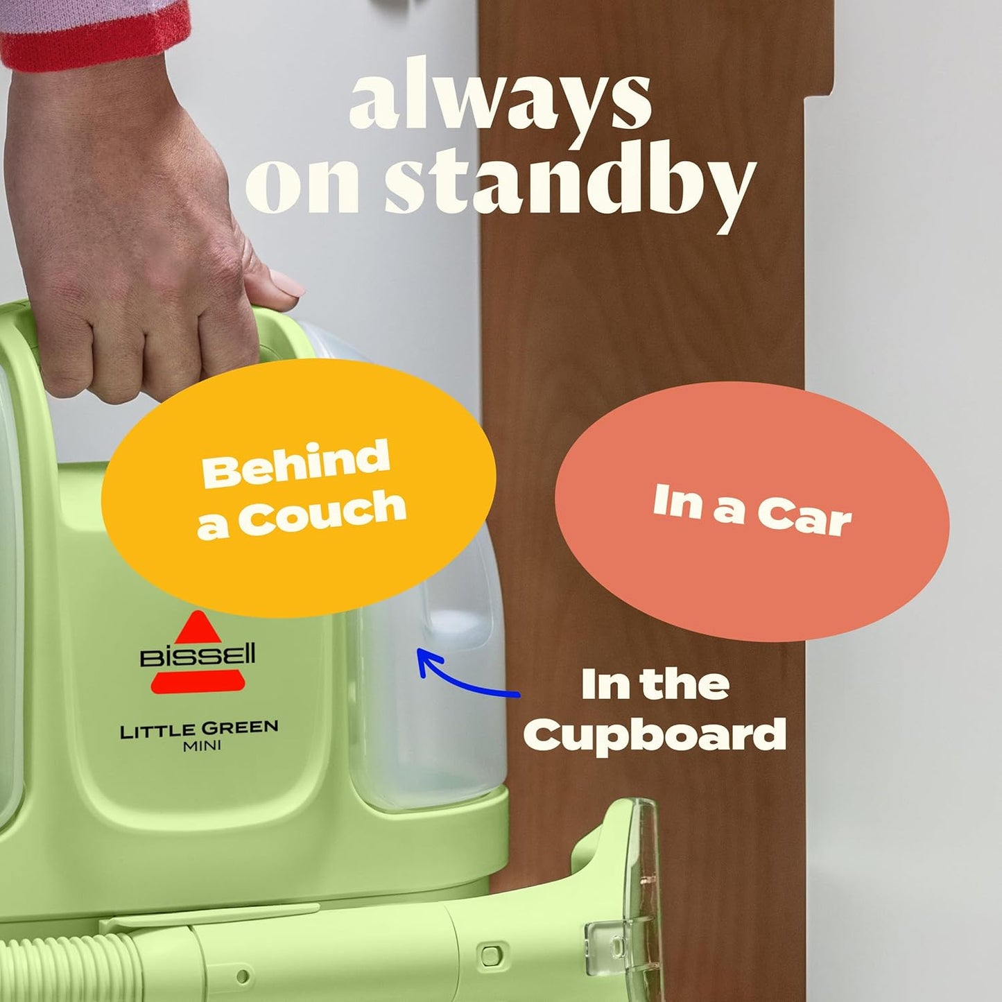 Little Green Mini Portable Carpet and Upholstery Deep Cleaner, Car/Auto Detailer, with Hydrorinse Self-Cleaning Tool and 4" Tough Stain Tool, Tea Green, 4075