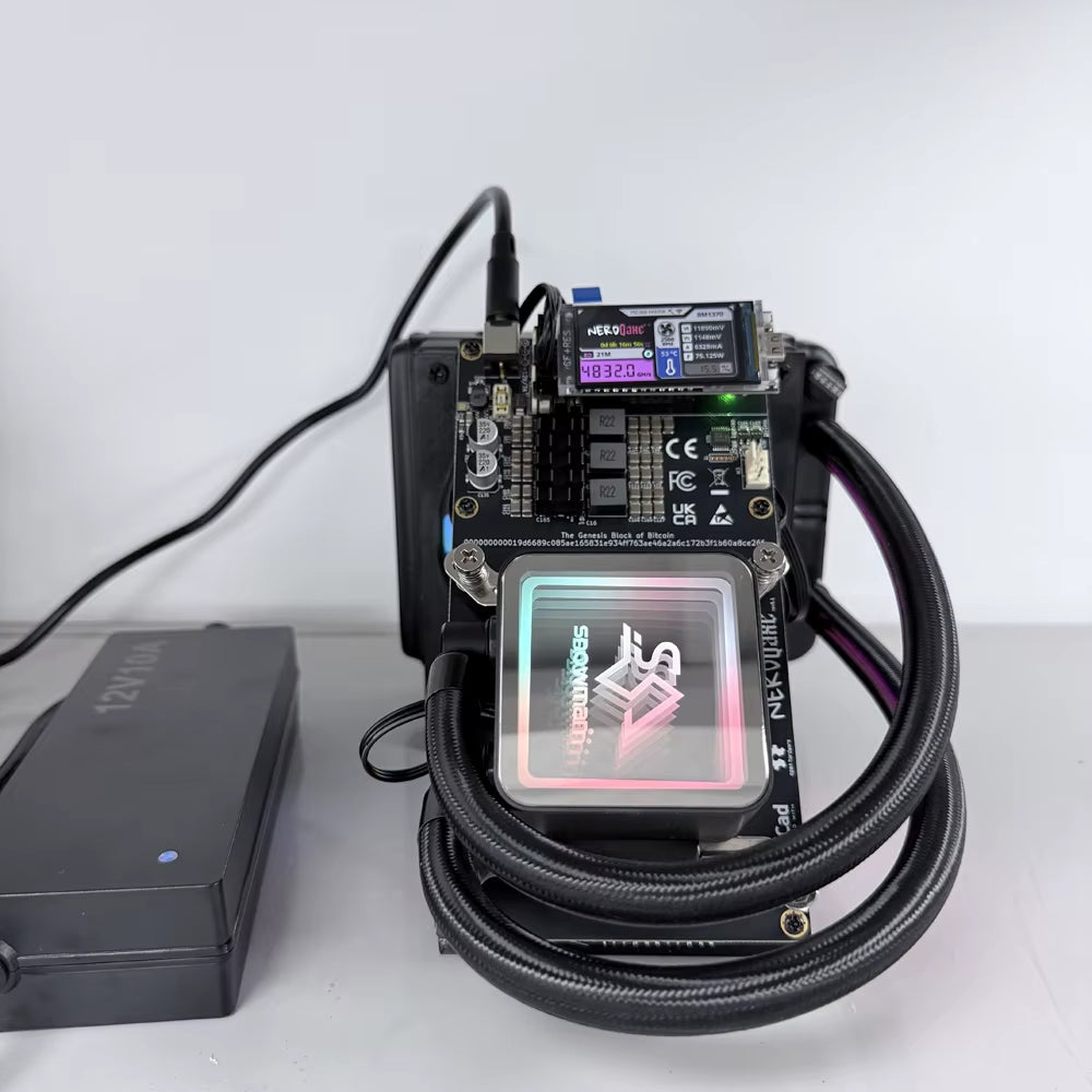 Brand New Nerdqaxe++ Hydro 4.8Th/S 80W BTC Miner 16J/Th 4*BM1370 ASIC Chips, 2.4G Wifi Crypto Machine Open-Source Miner with PSU