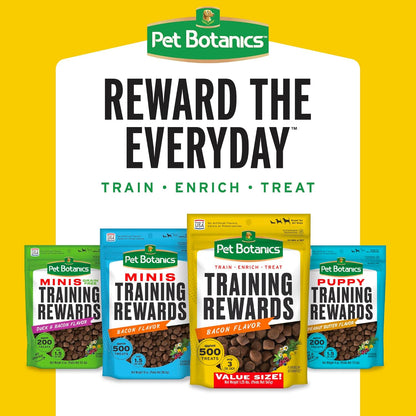Pet Botanics 10 Oz. Pouch Training Reward Mini Soft & Chewy, Chicken Flavor, with 500 Treats per Bag, the Choice of Top Trainers
