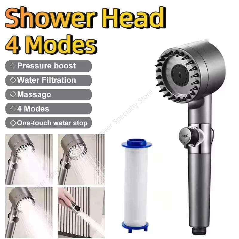 Vault Pressure Pro™  Shower Head Kit / High Pressure Shower Head High Pressure Bathroom Shower 3Mode Adjustable Spray with Massage Water Filter 2026