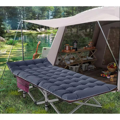 Folding Camping Cot for Adults and Kids,Folding Guest Bed Cot,Sleeping Cot Folding Bed W/ 2 Sided Mattress and Carry Bag