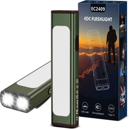 **Viral Vault 1200-Lumen Rechargeable EDC Flashlight — 9 Lighting Modes, Magnetic Base & USB-C Charging**