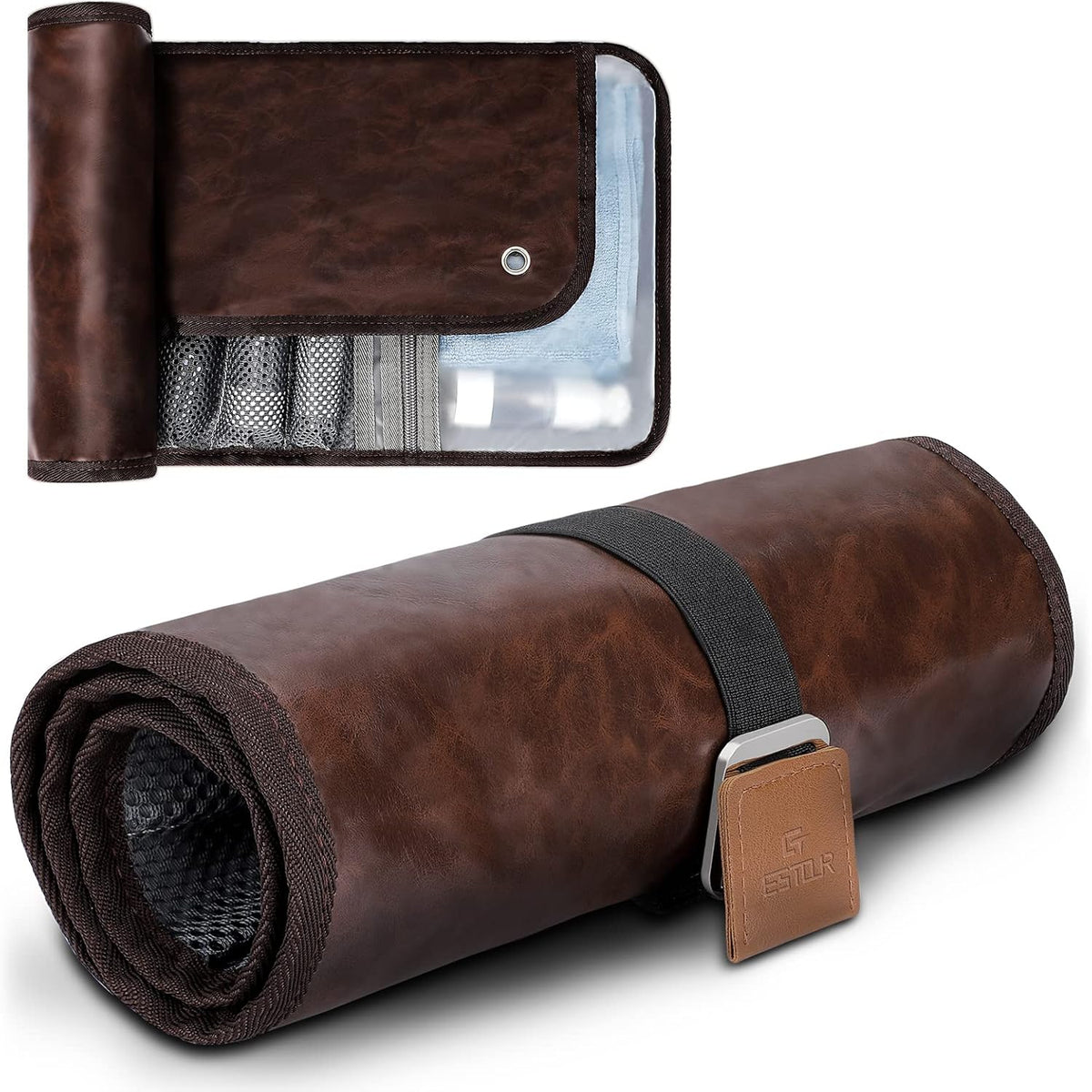Men's Roll-Up Travel Toiletry Bag – 13 Pockets, Hanging Design & Wet-Dry Storage