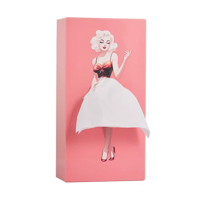 Luxurious Tabletop Decorative Piece - Anime Girl Tissue Dispenser with Elegant Fluffy Skirt Tissue Box Car Tissue Holder