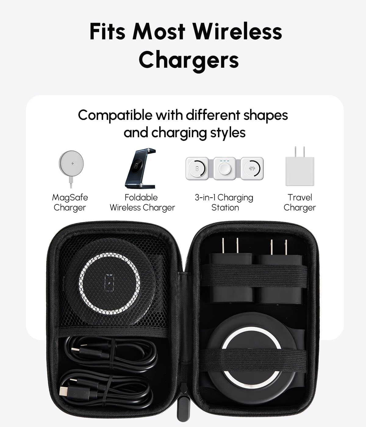 Viral Vault Wireless Charger Travel Case — Hard-Shell Organizer for Hicober 3-in-1 Charging Station