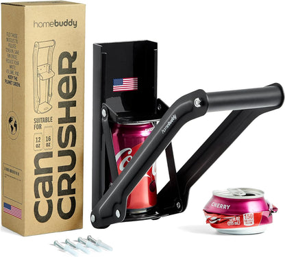 Homebuddy Can Crusher for Recycling - 12 Oz. and 16 Oz. Can Crusher Wall Mounted for Aluminum - Compact and Easy to Use, Mounting Rivets Included, Man Cave Accessories