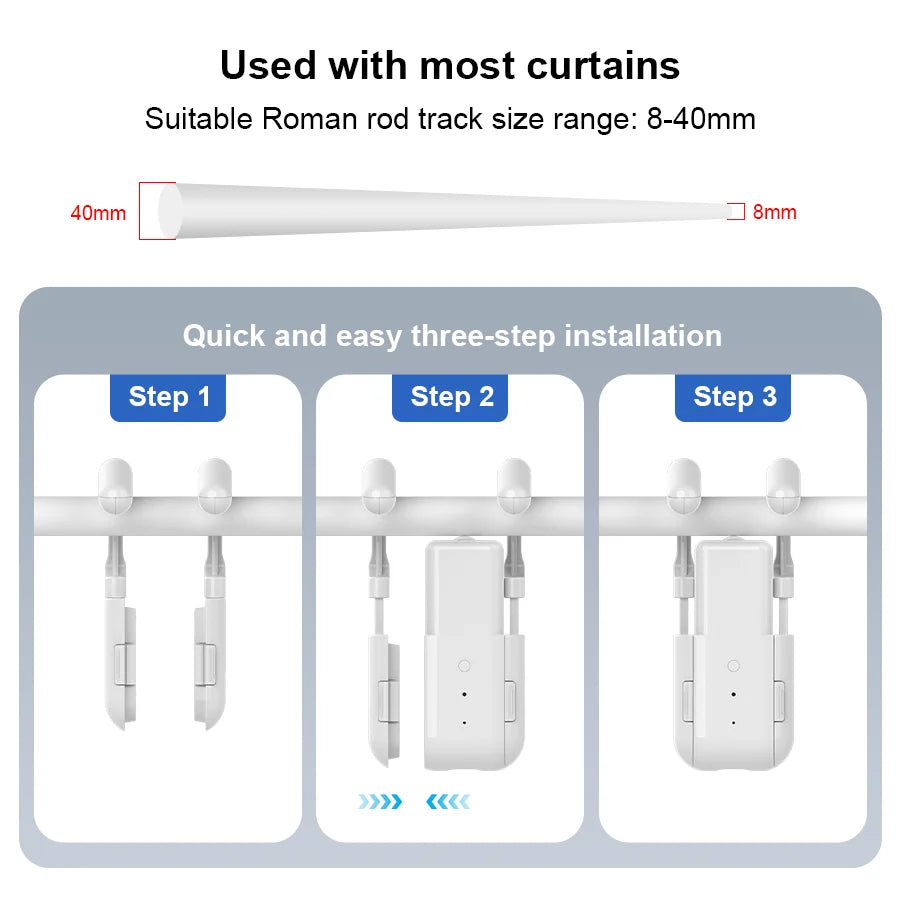 Smart for Home Curtain Opener Electronic 3In1Track Curtain Motor Robot Remote Button Control Automatic Curtain Opener