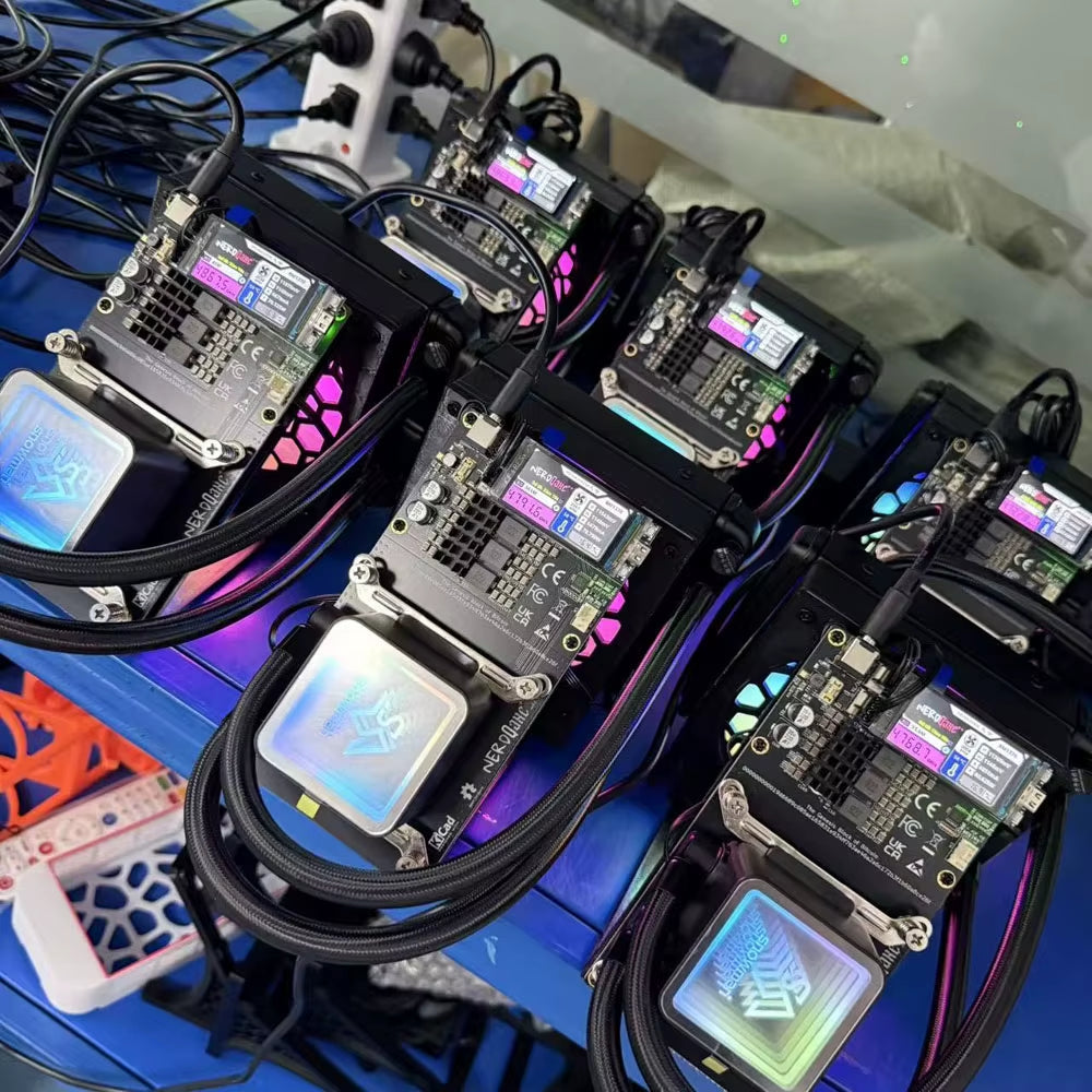 Brand New Nerdqaxe++ Hydro 4.8Th/S 80W BTC Miner 16J/Th 4*BM1370 ASIC Chips, 2.4G Wifi Crypto Machine Open-Source Miner with PSU