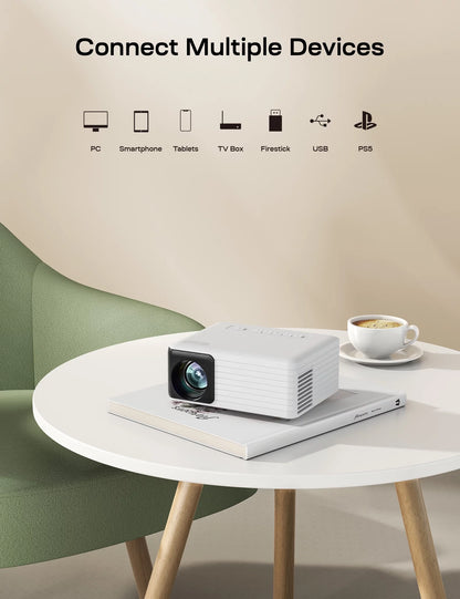 YT Mini Projector 1080P Supported,4000 Lumens LED 3.0 Outdoor Theater, 60000HRS Lamp Life,Black