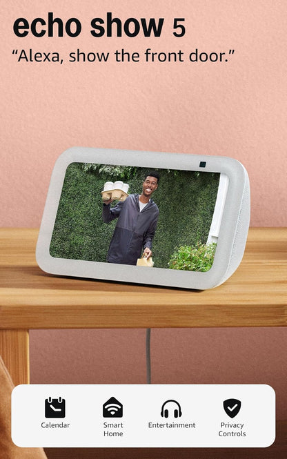 Amazon Echo Show 5 (Newest Model), Smart Display, Designed for Alexa+, 2X the Bass and Clearer Sound, Charcoal