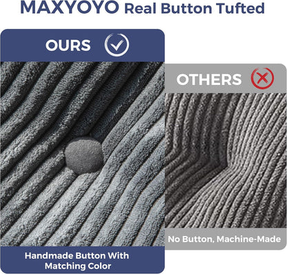 MAXYOYO Folding Sofa Bed, Convertible Sleeper Chair with Pillow Foldable Mattress with Back Support, Portable Fold Out Chair Bed Comfy Floor Sofa Lounge for Living Room Bedroom, Dark Grey, Single