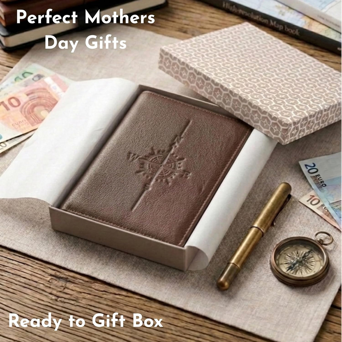  Viral Vault Leather Passport Holder — Genuine Leather, RFID Blocking & Air Tag Holder