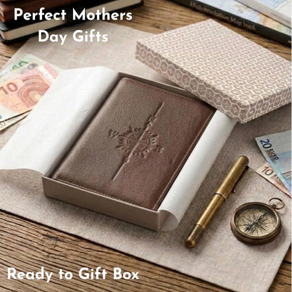  Viral Vault Leather Passport Holder — Genuine Leather, RFID Blocking & Air Tag Holder